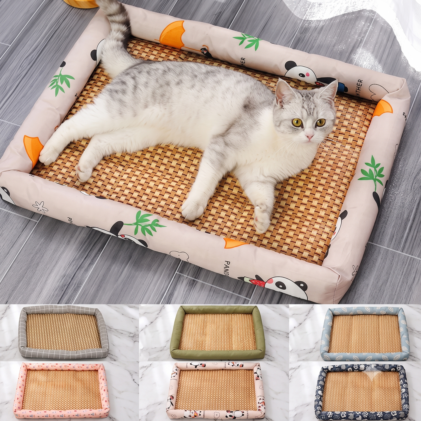 KEVJO Pet Summer Mat Cute Dog Cooling