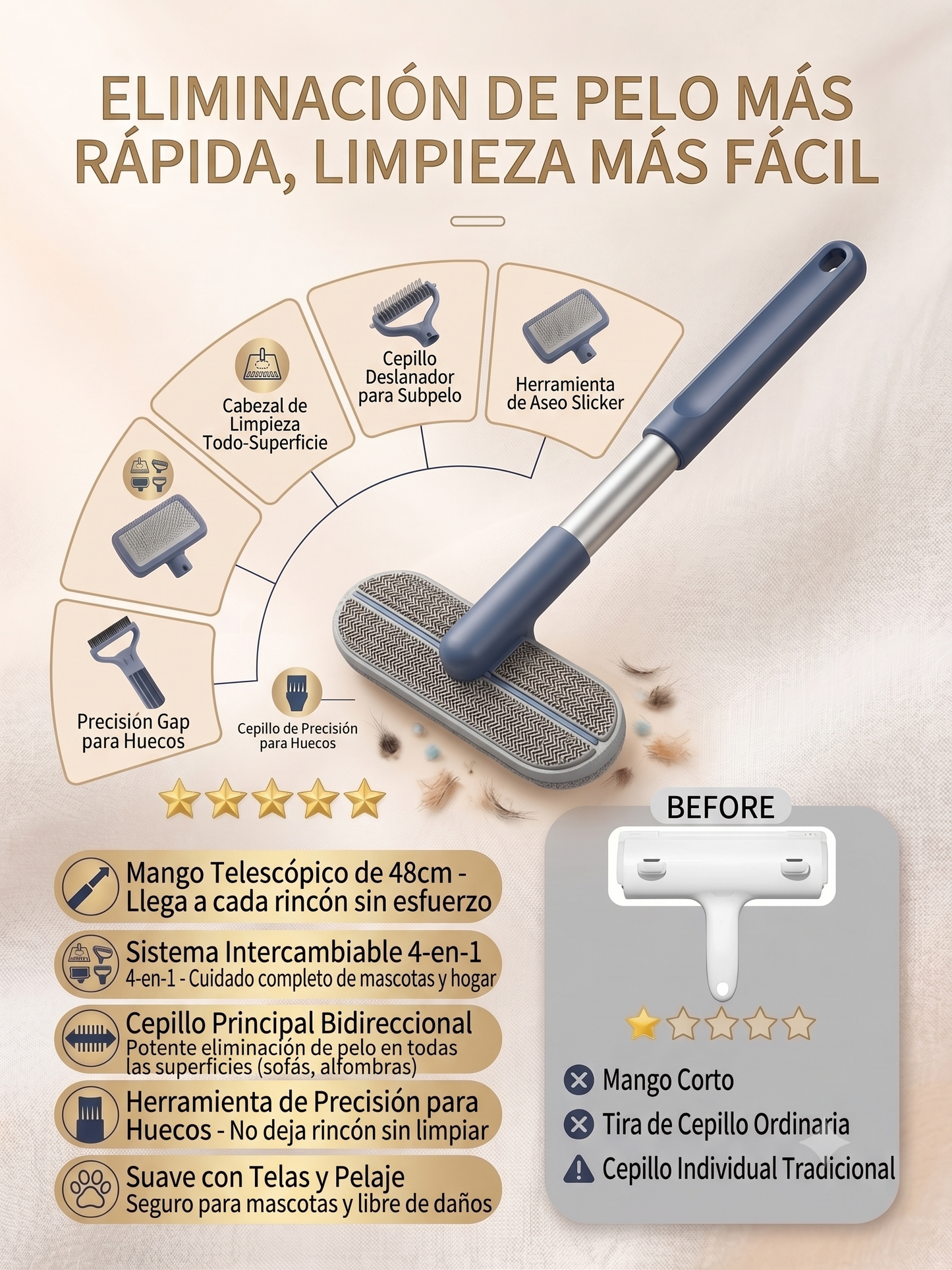 Kevjo Basic Pet hair removal brush